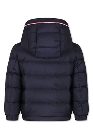 bomber in piuma d'oca blu MONCLER KIDS | J29541A000355968E742